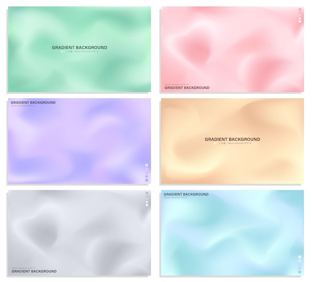 Set of abstract backgrounds with blurred pastel colorful gradient Multicolored pastel wallpapers
