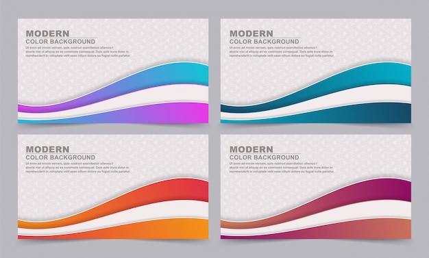 Vector set abstract banner background with gradient colors