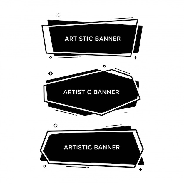 Vector set of abstract banner in various shapes.