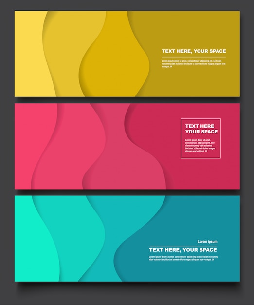 Vector set of abstract banners template for social media.