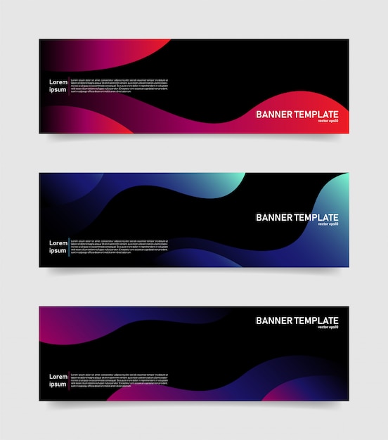 Set of abstract banners template