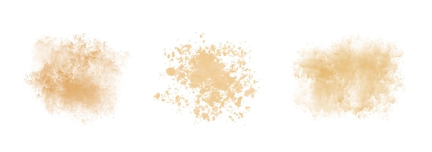 Vector set of abstract beige watercolor stain vector texture of dusty sand