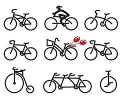 Set of abstract bicycles