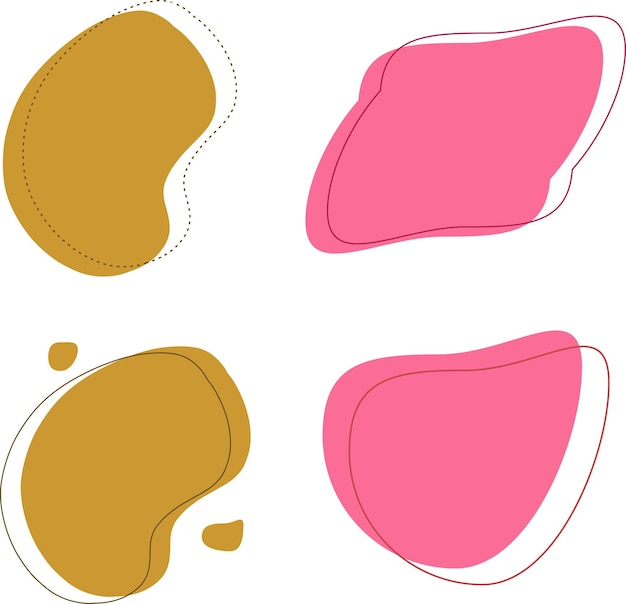 Vettore set di elementi di forma liquida a forma di macchia astratta