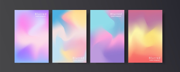 Set of abstract blurred gradient set