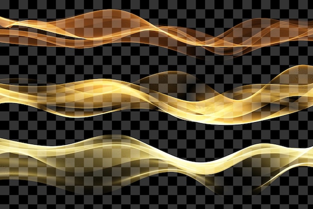 Set of abstract bright colorful golden wave backgrounds Golden wave