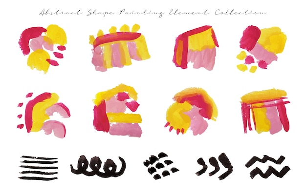 Vector a set of abstract brush stroke with paint