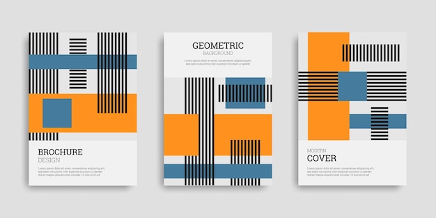 Set of abstract business covers with geometric shapes