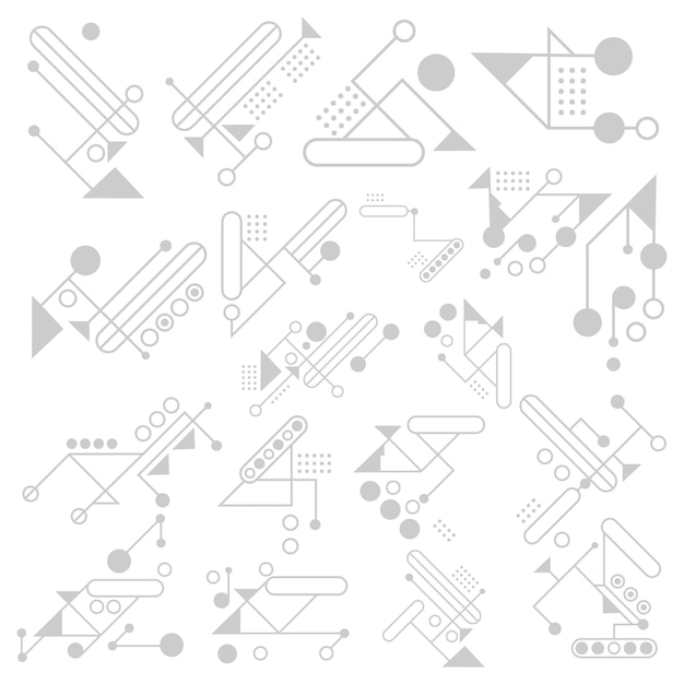 Vector set of abstract circle and triangle element