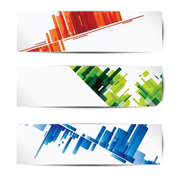 Set of abstract colorful web headers and cards