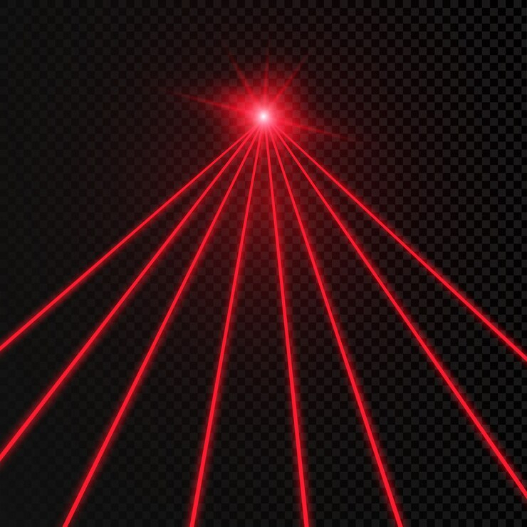 Vector set of abstract colors laser beam. transparent is isolated on a black background.