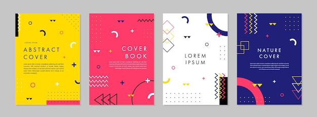 Set of abstract creative geometric template for cover design