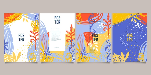 set of abstract creative universal artistic templates. good for poster, card, invitation, flyer, cover, banner, placard, brochure and other graphic design.