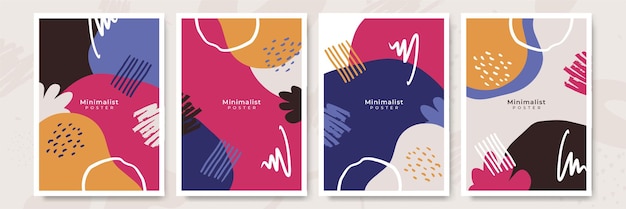 Vector set of abstract creative universal artistic templates good for poster card invitation flyer cover banner placard brochure and other graphic design