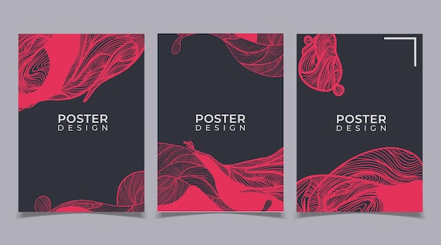 Set of abstract creative universal artistic templates Good for poster card invitation flyer cover banner placard brochure and other graphic design