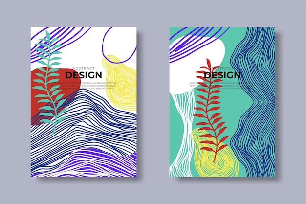 Set of abstract creative universal artistic templates good for poster card invitation flyer cover banner placard brochure and other graphic design