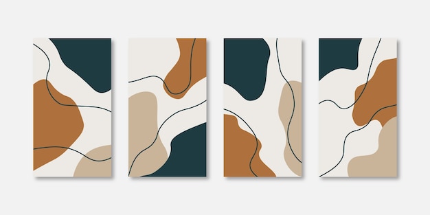 Set di modelli di design di copertina universale creativi astratti per storie di instagram e facebook