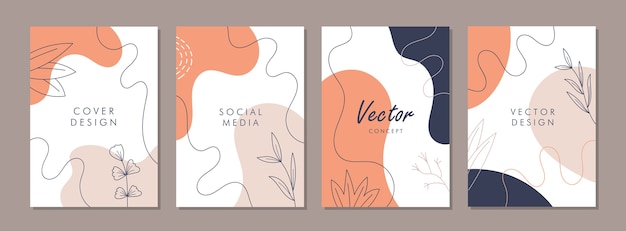 Set of abstract creative universal cover design templates