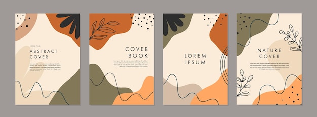 Set of abstract creative universal cover design templates