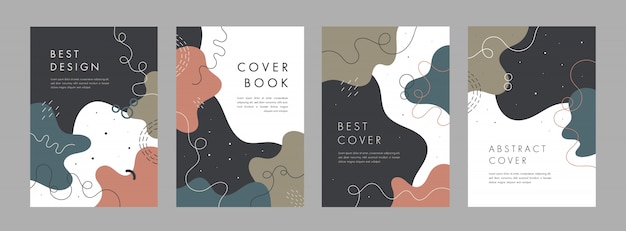 Set of abstract creative universal cover design templates