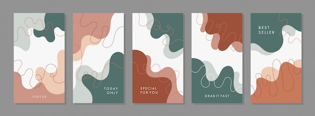 Set of abstract creative universal cover design templates.