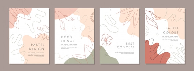 Vector set of abstract creative universal cover design templates.