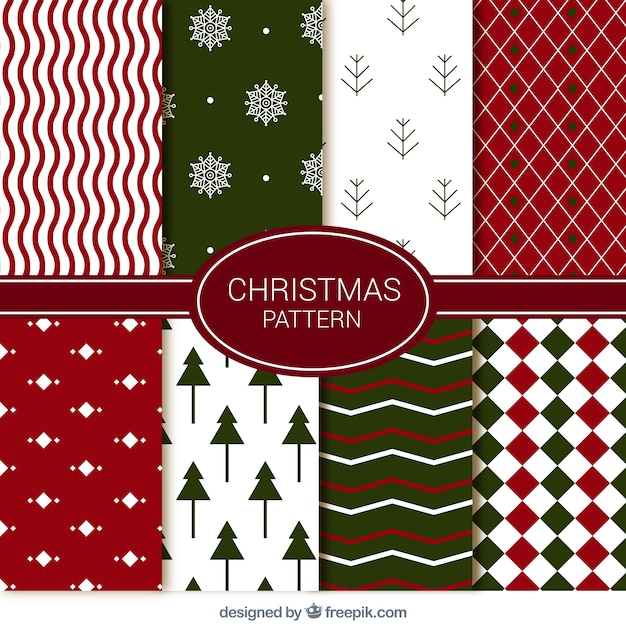 Set of abstract decorative christmas patterns