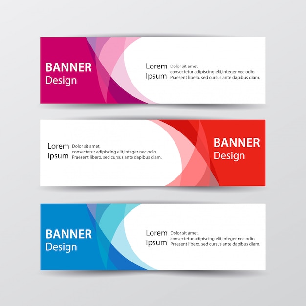 Vector set of abstract design banner web template. illustration