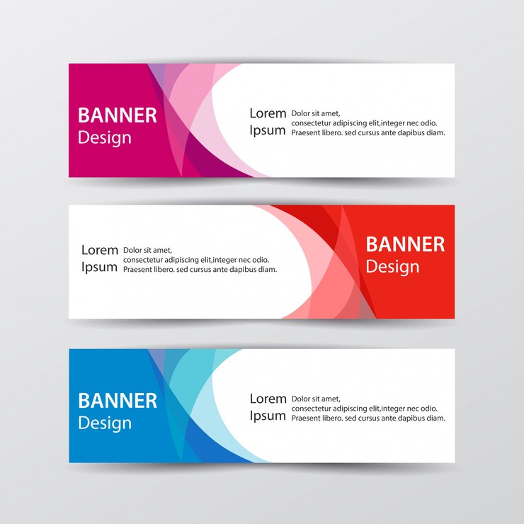 Vector set of abstract design banner web template. illustration