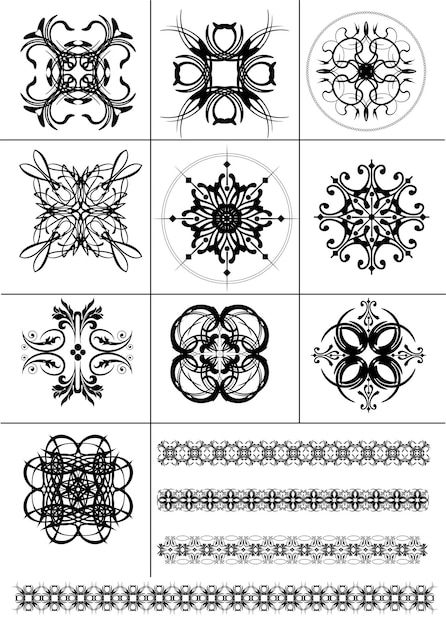 Set of abstract design elements Vector illustration