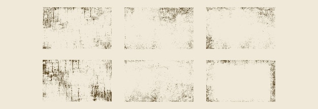 Набор абстрактных грязных гранжевых текстур в винтажном стиле Векторная иллюстрация