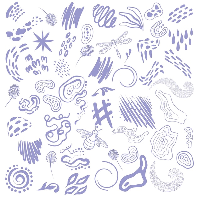 Vector set of abstract doodle elements