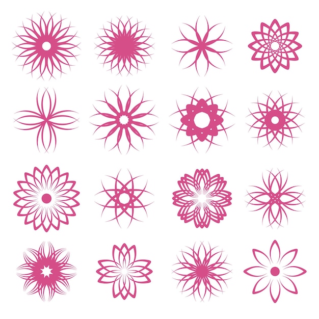Set of abstract flowers