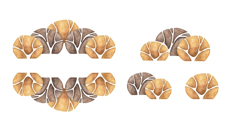Vector set of abstract forest trees. watercolor illustration, autumn trees.