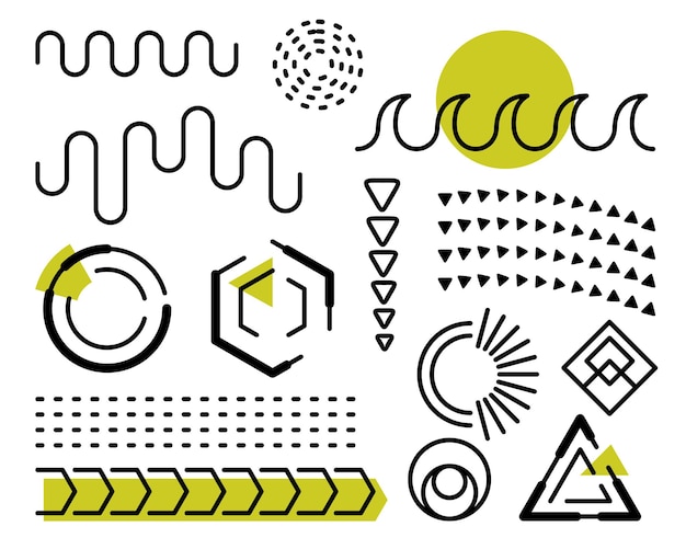 Set of abstract geometric elements design vector