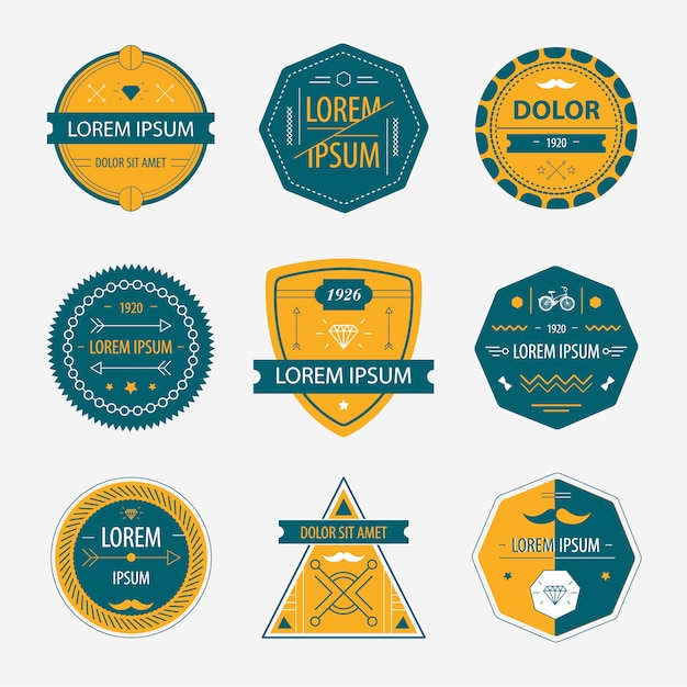 set of abstract geometric labels logos