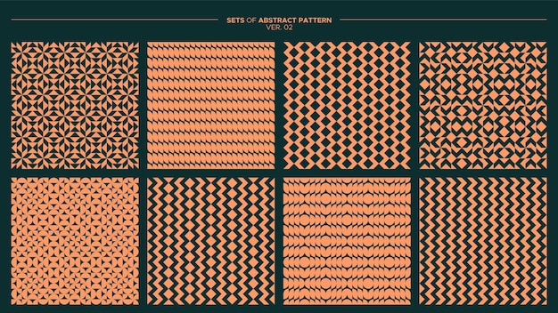抽象的な幾何学模様のデザインのセットです。モダンなライン形状の幾何学模様。