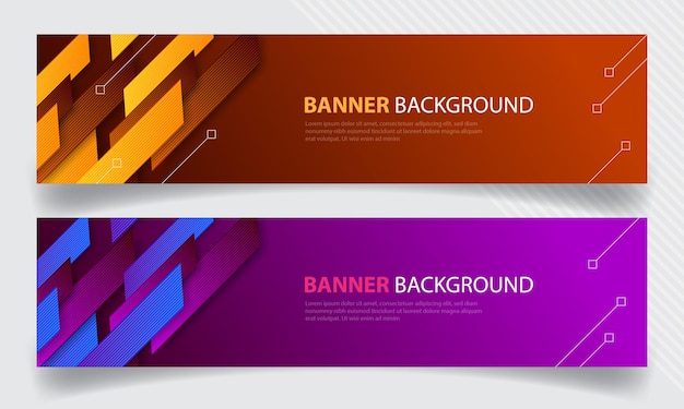 Vector set abstract geometric shape banner design