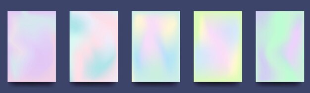 Set of abstract gradient backgrounds Cover template in minimalist style with shapes colorful and vibrant colors The modern wallpaper design is perfect for social media