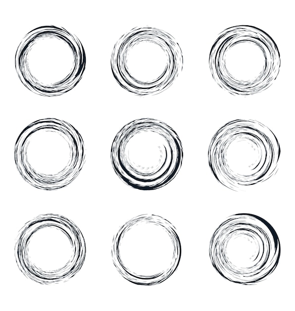 Set of abstract grunge circular