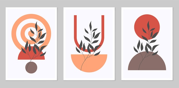 A set of Abstract handpainted Illustrations for wall decoration