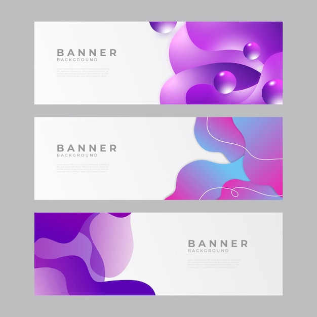 Set of abstract horizontal web banner design template backgrounds. vector illustration of abstract graphic pattern background template