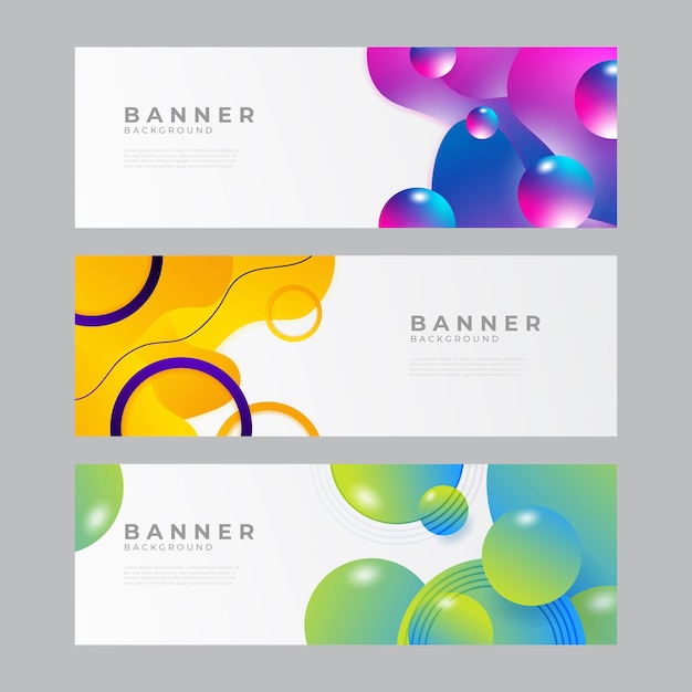 Set of abstract horizontal web banner design template backgrounds. Vector illustration of abstract graphic pattern background template.