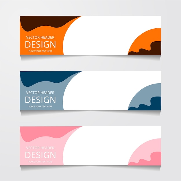 Vector set abstract horizontal web banner