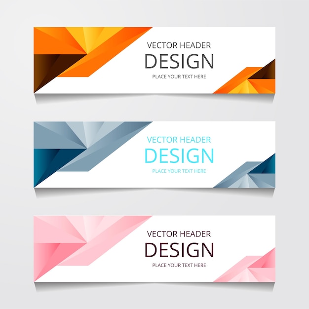 Set abstract horizontal web banner