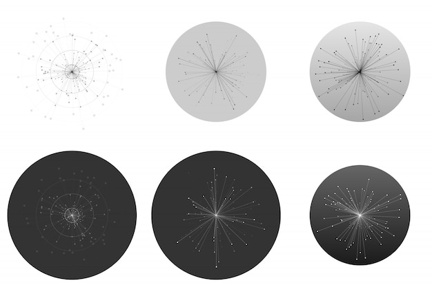 Набор абстрактных инфографики с молекулами на белом фоне
