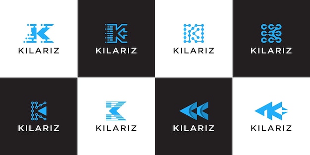 set of abstract initial letter k logo design template