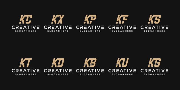 추상 초기 문자 k 로고 템플릿 세트