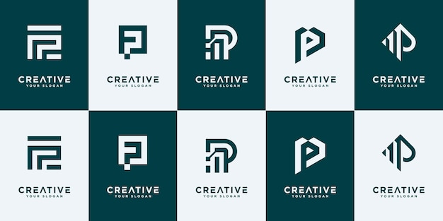 Vector set of abstract initial letter logo design template