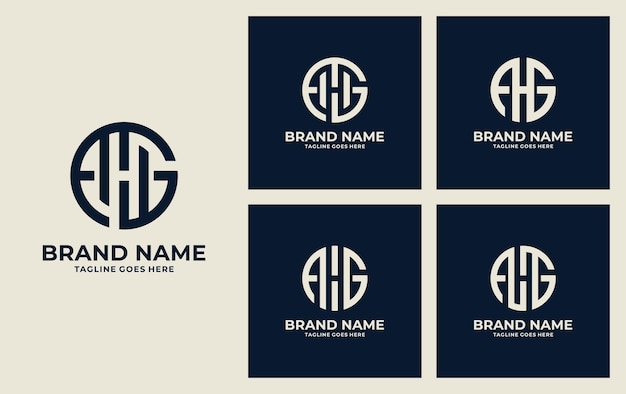 Set of abstract initial vector logo design